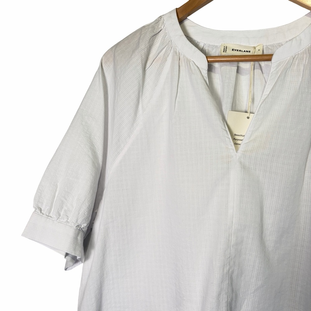 Everlane The Gauze Gathered Top in White, Size S NWT - Picture 5 of 16